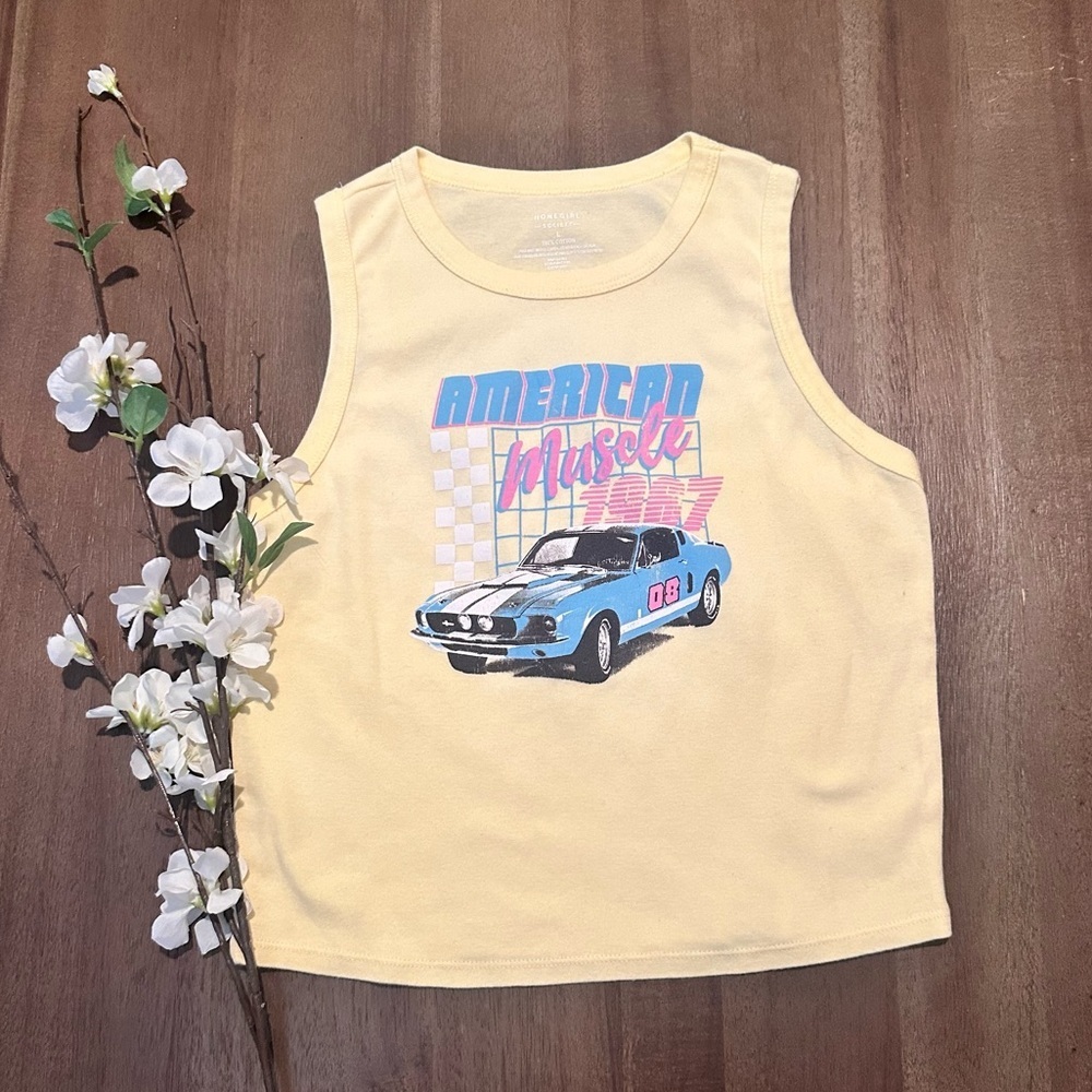Homegirl Society Womens Cropped Tank Top size L yellow